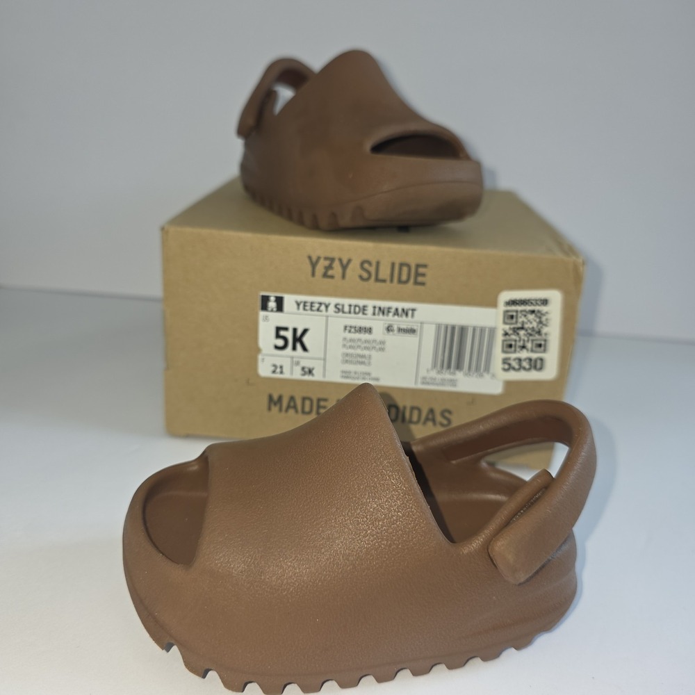 Authentic Adidas Yeezy Slide Bone Brown FZ5899 Infant Size 5K US BABY YZY